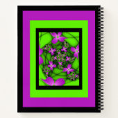 Carnet Fleurs fractales Abstraites roses modernes Nom (Dos)