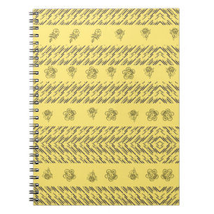 Carnet Fleurs géométriques bohèmes dessinées à la main en