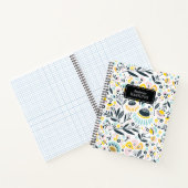 Carnet Fleurs géométriques Pastel avec nom Plaque Détails (Intérieur)