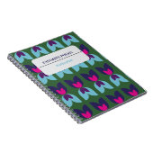 Carnet Fleurs Géométriques Tulipe Verte & Navy Personnali (Côté Droit)