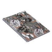 Carnet Fleurs grises et motif marron (Côté Droit)