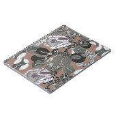 Carnet Fleurs grises et motif marron (Côté gauche)