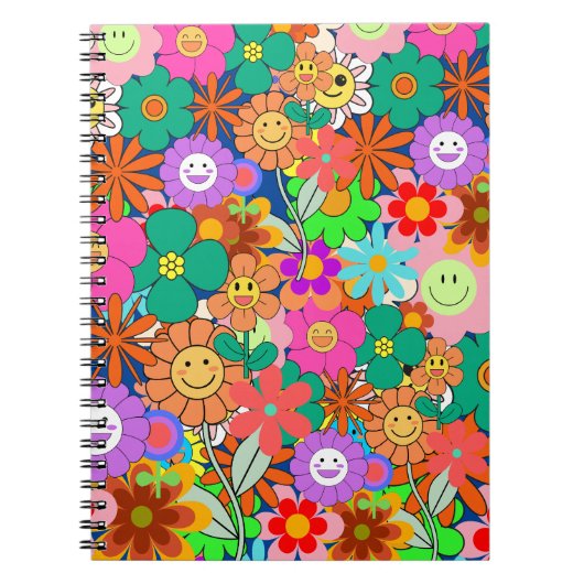 Carnet Fleurs hippies Boho Super rétros (Devant)