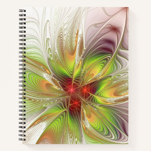 Carnet Fleurs imaginaires fractales douces et tendres (Devant)