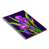 Carnet Fleurs Iris - Couleurs Personnalisées - Tex (Côté Droit)