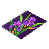 Carnet Fleurs Iris - Couleurs Personnalisées - Tex (Côté gauche)