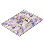Carnet Fleurs Iris D'Or Violet (Côté gauche)