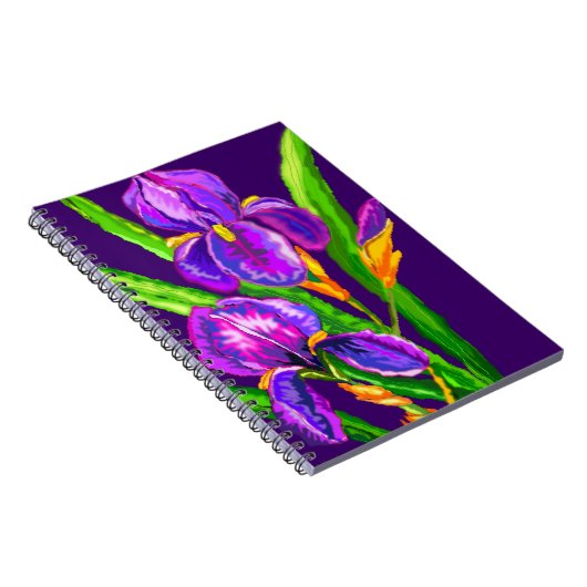 Carnet Fleurs Iris Violet (Côté Droit)