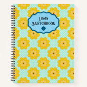 Carnet Fleurs jaunes avec des points bleus (Devant)