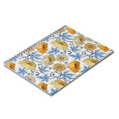 Carnet Fleurs Jaunes : Conception Textile sans joint (Côté gauche)