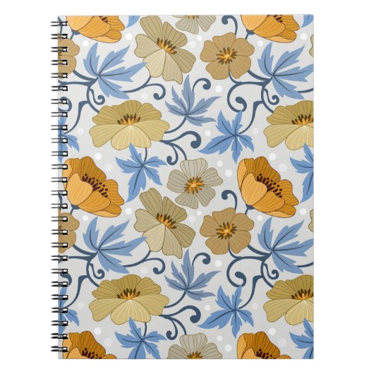 Carnet Fleurs Jaunes : Conception Textile sans joint (Devant)