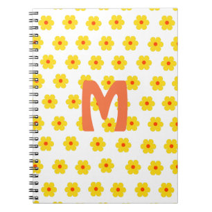 Carnet Fleurs jaunes et orange et blanches