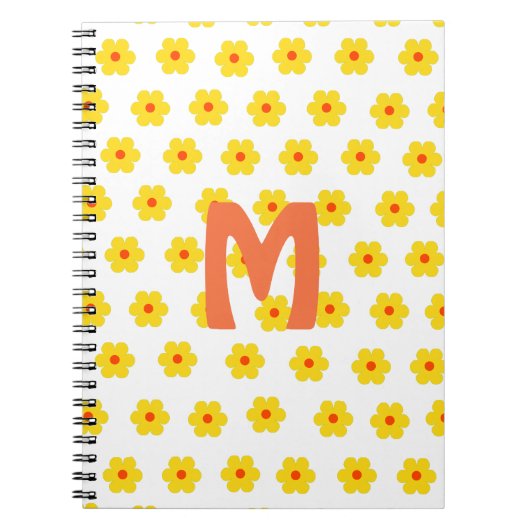 Carnet Fleurs jaunes et orange et blanches (Devant)