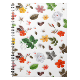 Carnet Fleurs jaunes et roses blanches 15