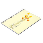 Carnet Fleurs jaunes heureuses Billy Button art australie (Côté gauche)