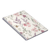 Carnet Fleurs Lavande Rose Abeilles (Côté Droit)
