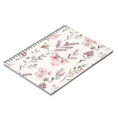 Carnet Fleurs Lavande Rose Abeilles (Côté gauche)