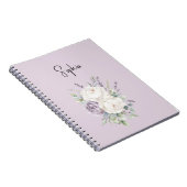 Carnet Fleurs lavande violet blanc (Côté Droit)