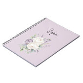 Carnet Fleurs lavande violet blanc (Côté gauche)