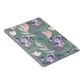 Carnet Fleurs Lilac Motif Gris Sage (Côté Droit)