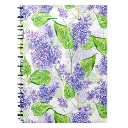 Carnet Fleurs lilas aquarelles (Devant)