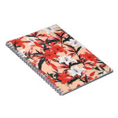 Carnet Fleurs Lily rouges et blanches pattes botaniques s (Côté Droit)