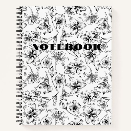 Carnet Fleurs Lys Noires (Devant)