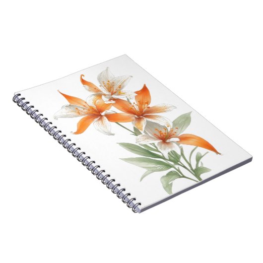Carnet Fleurs Lys orange (Côté Droit)