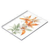Carnet Fleurs Lys orange (Côté gauche)