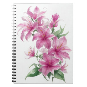 Carnet Fleurs Lys Orientales Roses