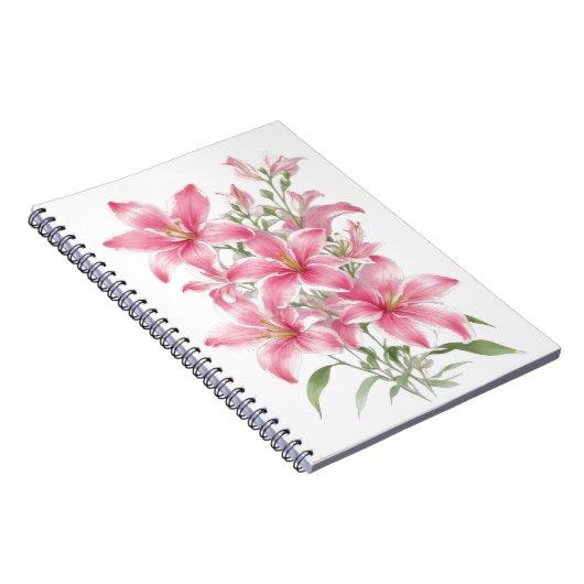 Carnet Fleurs Lys Roses (Côté Droit)