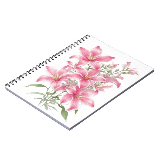 Carnet Fleurs Lys Roses (Côté gauche)
