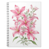 Carnet Fleurs Lys Roses (Devant)