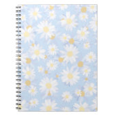 Carnet Fleurs marguerites Bleues Classiques (Devant)