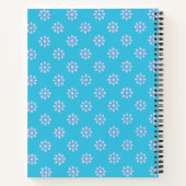 Carnet Fleurs mignonnes en bleu turquoise Personnalisées (Dos)