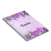 Carnet Fleurs mignonnes et papillons sur violet (Côté Droit)