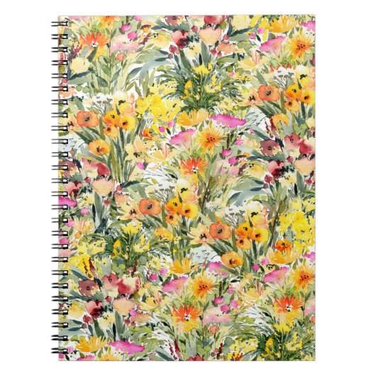Carnet Fleurs Minuscules Champ : Aquarelle Lumineuse. (Devant)