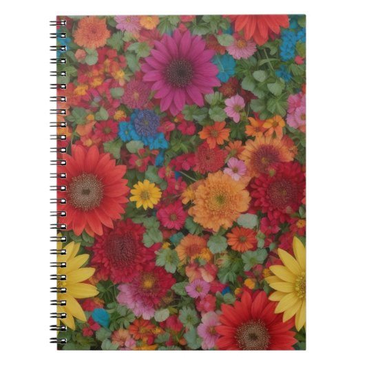 Carnet Fleurs mixtes colorées (Devant)
