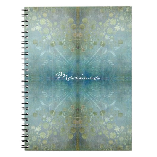 Carnet Fleurs modernes de remous de rouleau d'aquarelle (Devant)