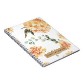 Carnet Fleurs modernes Jaune & Kraft Cadeau personnalisé (Côté Droit)