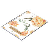 Carnet Fleurs modernes Jaune & Kraft Cadeau personnalisé (Côté gauche)