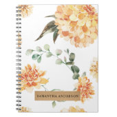 Carnet Fleurs modernes Jaune & Kraft Cadeau personnalisé (Devant)