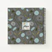 Carnet Fleurs Monogrammes Dandelion Gris Bleu (Dos)