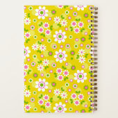 Carnet Fleurs Mood rétro Monogramme jaune et blanc (Verso)