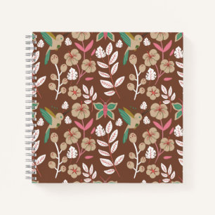 Carnet Fleurs motifs florales sans soudure, feuilles, pap