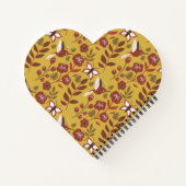 Carnet Fleurs motifs florales sans soudure, papillon, rou (Dos)