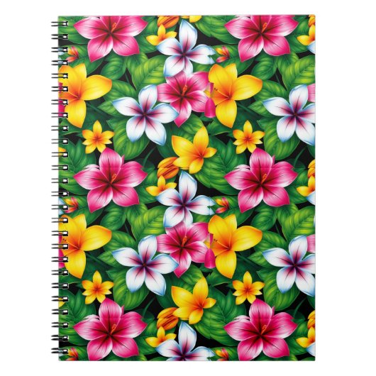 Carnet Fleurs multicolores et Feuilles Motif-57577 (Devant)