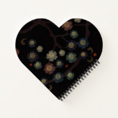 Carnet Fleurs multicolores sur fond noir (Dos)