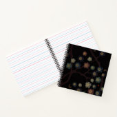 Carnet Fleurs multicolores sur fond noir (Intérieur)