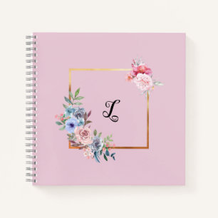 Carnet Fleurs multicolores vintages avec personnalisation